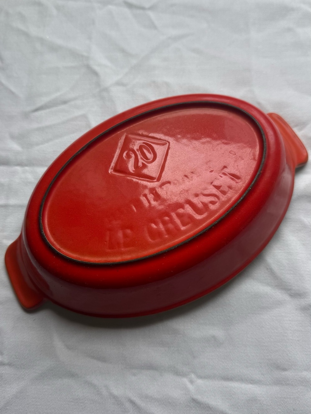 Le Creuset Cerise Red Oval Stoneware Au Gratin Baking Dish #20 Oven to Table